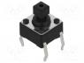 TACTS-67R-F - Microswitch, 1-position, SPST-NO, 0.05A/12VDC, THT, 2.5N, 6x6mm