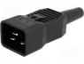   - Connector  AC supply, IEC 60320, C20 (I), plug, male, for cable
