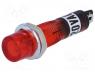 Indicator  with neon lamp, recessed, red, 230VAC, Cutout  Ø7.5mm