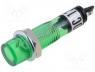   - Indicator  with neon lamp, recessed, green, 12VAC, Cutout  Ø7.5mm