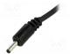 Cable, wires, DC 1,3/3,5 plug, straight, 1mm2, black, 1.5m
