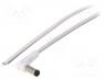 Cable, wires, DC 5,5/2,1 plug, angled, 0.5mm2, white, 1.5m