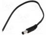 Cable, wires, DC 5,5/2,5 plug, straight, 0.5mm2, black, 1.5m