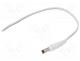 Cable, wires, DC 5,5/2,5 plug, straight, 0.5mm2, white, 1.5m