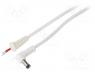Cable, wires, DC 5,5/2,5 plug, angled, 1mm2, white, 1.5m, -20÷70C