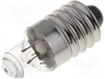 Filament lamp  standard, E10, 2.2VDC, 250mA, Bulb  lens, 0.55W