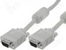 Cable, D-Sub 15pin HD plug, both sides, grey, 1.8m