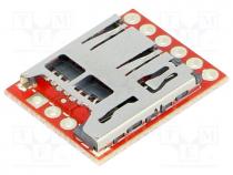 Module  logger, 3.3÷12VDC, pin strips, microSD, UART, 9600bps
