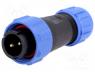 Waterproof connector - Plug, male, SP13, PIN 2, IP68, 4÷6.5mm, 13A, soldering, for cable