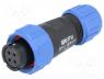 Waterproof connector - Plug, female, SP13, PIN 4, IP68, 4÷6.5mm, 5A, soldering, for cable