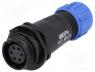Waterproof connector - Plug, female, SP13, PIN 6, IP68, 4÷6.5mm, 5A, soldering, for cable