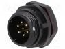   - Socket, male, SP13, PIN 7, IP68, 5A, soldering, for panel mounting