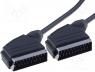 Cable assemblies - Cable, SCART plug, both sides, 5m, black
