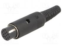Plug, DIN, female, PIN 13, straight, for cable