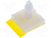 Plastic spacer - Self-adhesive holder, polyamide, L 11.11mm, Ø2 2.54mm