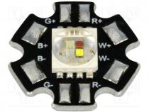 Power LED, STAR, Pmax 10W, 6020-7050K, RGBW, 140, Ø19.91mm, 54lm