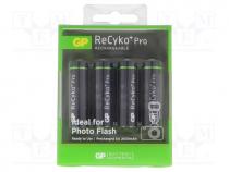 Rechargeable Batteries - Re-battery  Ni-MH, AA, 1.2V, 2600mAh, ReCYKO+ PRO, Package  blister