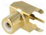 KEYS936 - Socket, RCA, female, angled 90, THT, brass, gold-plated, on PCBs