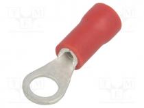  - Tip  ring, M4, Ø  4.3mm, 0.5÷1mm2, crimped, for cable, insulated