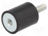 Vibration insulator - Vibration damper, M3, Ø  8mm, rubber, L  8mm, Thread len  6mm, H  3mm