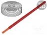 Wire, stranded, Cu, 0.25mm2, red, PVC, 100V, 50m, Class  5