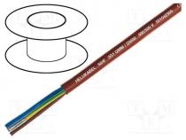 Cables - Wire, SiHF, Cu, stranded, 2x1mm2, silicone rubber, brown-red