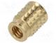 Threaded insert, brass, without coating, M4, L  8.5mm