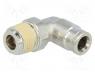 Pneumatics - Push-in fitting, angled, Mat  nickel plated brass