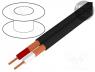 Wire  microphone cable, 2x0,25mm2, black, OFC, PVC, -15÷70C