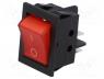  - ROCKER, DPST, Pos  2, OFF-ON, 15A/250VAC, red, neon lamp, 35m