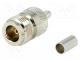 Connector N type - Plug, N, female, straight, RG58, IDC,crimped, for cable