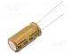 UFW2A101MPD - Capacitor  electrolytic, THT, 100uF, 100VDC, Ø10x20mm, Pitch  5mm