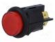 Switch  push-button, Pos  2, DPST-NO, 16A/250VAC, 16A/28VDC, red