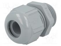 Cable Gland - Cable gland, M20, 1.5, IP68,IP69K, Mat  polyamide, dark grey