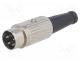 Plug, DIN, male, PIN  4, Layout  216, straight, for cable, soldering