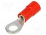 Terminal Connector - Tip  ring, M4, Ø  4.3mm, 0.25÷1.5mm2, crimped, for cable, insulated