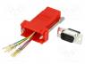Transition  adapter, D-Sub 9pin male,RJ45 socket, red