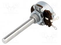  - Potentiometer  shaft, single turn, 5k, 4W, 10%, 6mm, Shaft  smooth