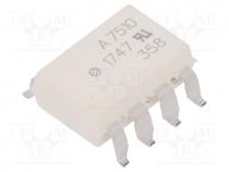 HCPL-7510-300E - Optocoupler, SMD, Ch  1, OUT  isolation amplifier, 3.75kV, 15kV/s