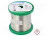 Solder Wire - Soldering wire, Sn99Ag0,3Cu0,7, 1.5mm, 500g, lead free, reel, 3.3%