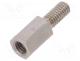 Spacer - Screwed spacer sleeve, 6mm, Int.thread  M2,5, Ext.thread  M2,5