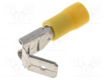 Terminal  flat, 6.3mm, 0.8mm, female/male, 4÷6mm2, crimped, yellow