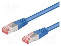 Patch cord, S/FTP, 6, stranded, Cu, LSZH, blue, 5m, 28AWG