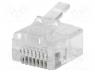 RJ45WK-R - Plug, RJ45, PIN  8, short, Layout  8p8c, for cable, IDC,crimped