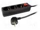 LPS206B - Plug socket strip  supply, Sockets  3, 230VAC, 16A, black, 1.4m