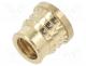 Threaded insert, brass, M6, L  7.7mm, Features  for plastic