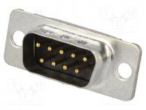 L717DE09PST - D-Sub, PIN  9, plug, male, for cable, screw terminal, 7.5A, UL94V-0