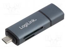 Card reader  memory, USB A plug,USB C plug, USB 3.2, 5Gbps