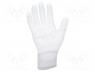 Protective gloves, ESD, S, polyamide, white, <100M