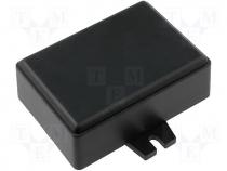 Box with outer holders - Enclosure ABS 66x47x24mm black